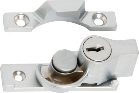 Tradco Sash Fastener Locking Narrow Zinc Alloy - 65mm - Satin Chrome (1624)