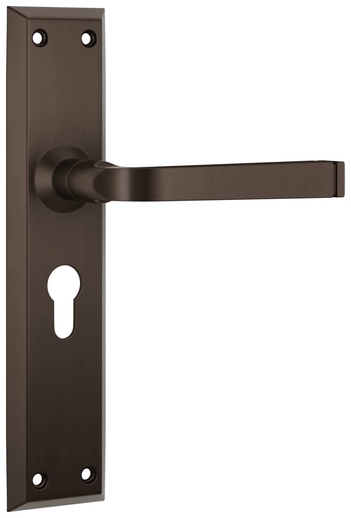 Tradco Menton Lever Long Backplate Door Handle - Antique Brass - Euro (0678E)