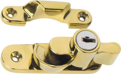 Tradco Sash Fastener Locking Zinc Alloy - 64mm - Anti-tarnish Brass (1606)