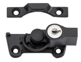 Tradco Sash Fastener Locking Wide Base Zinc Alloy - H30mm · 64mm - Matt Black (20313)