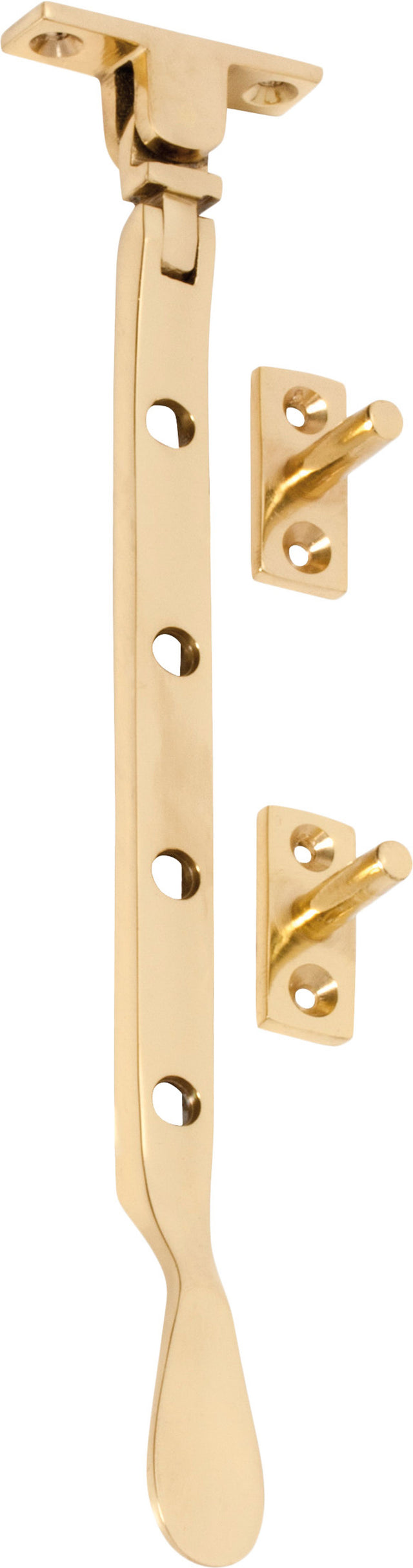 Tradco Casement Stay Base Fix Small - 200mm - Polished Brass (1709)