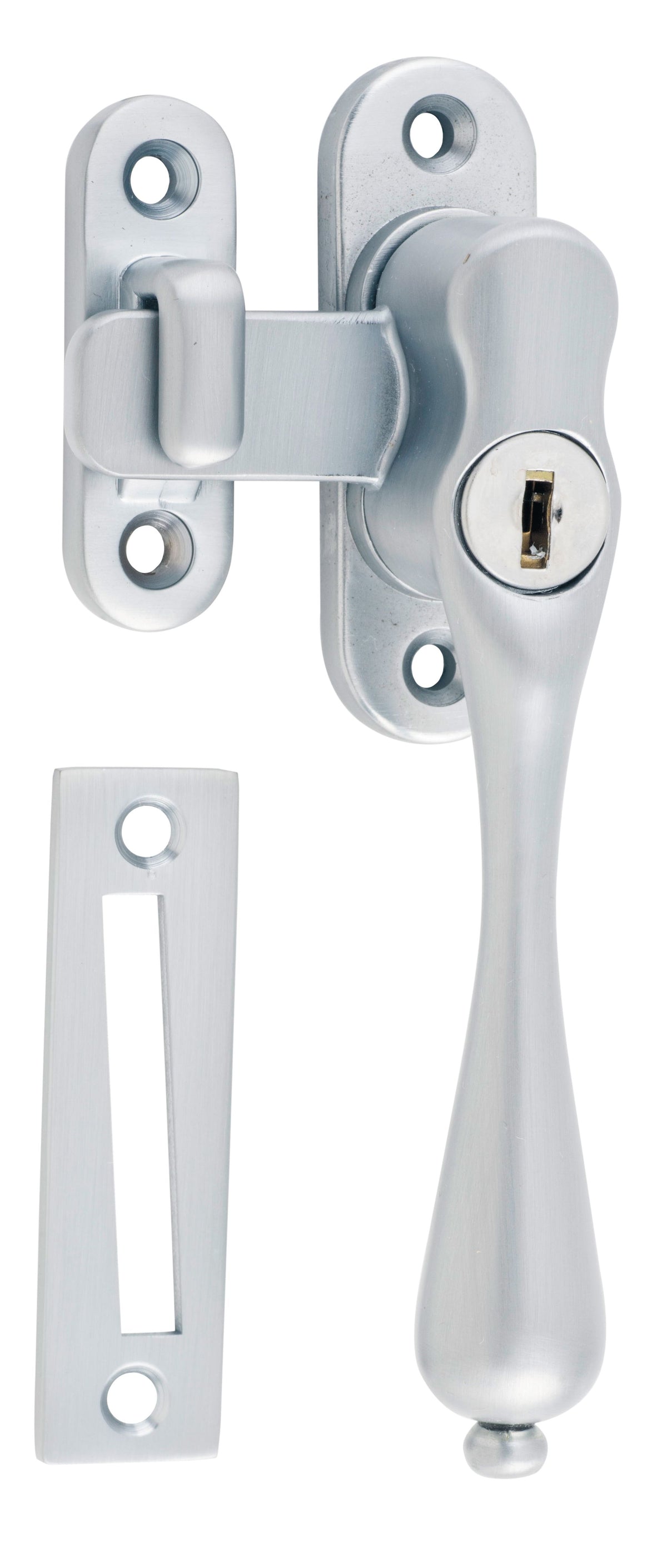 Tradco Casement Fastener Locking Teardrop - Right Hand - Satin Chrome (1779)