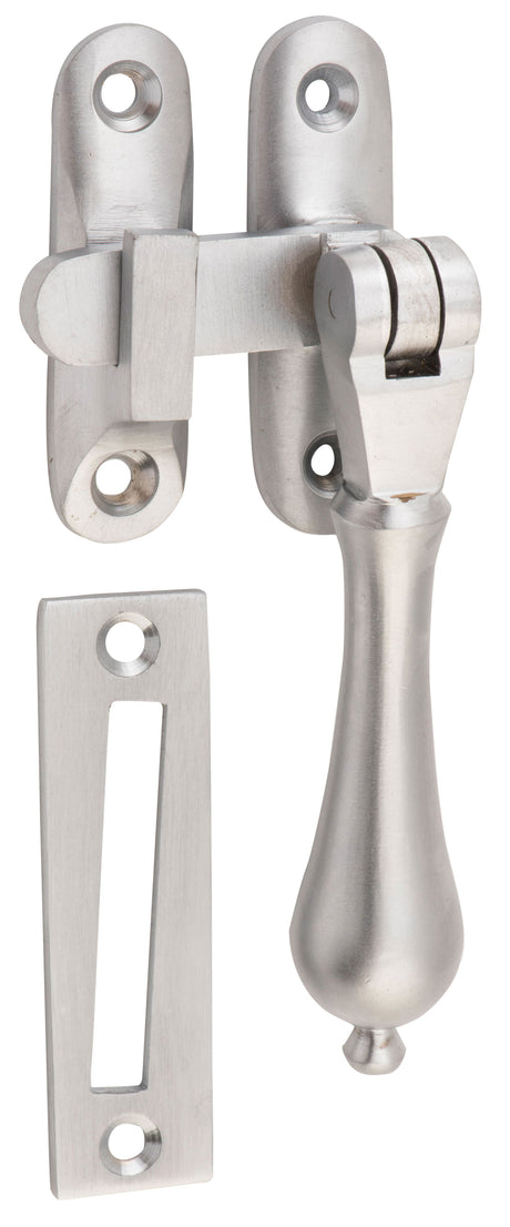Tradco Casement Fastener Teardrop Long Throw - Satin Chrome (1752)