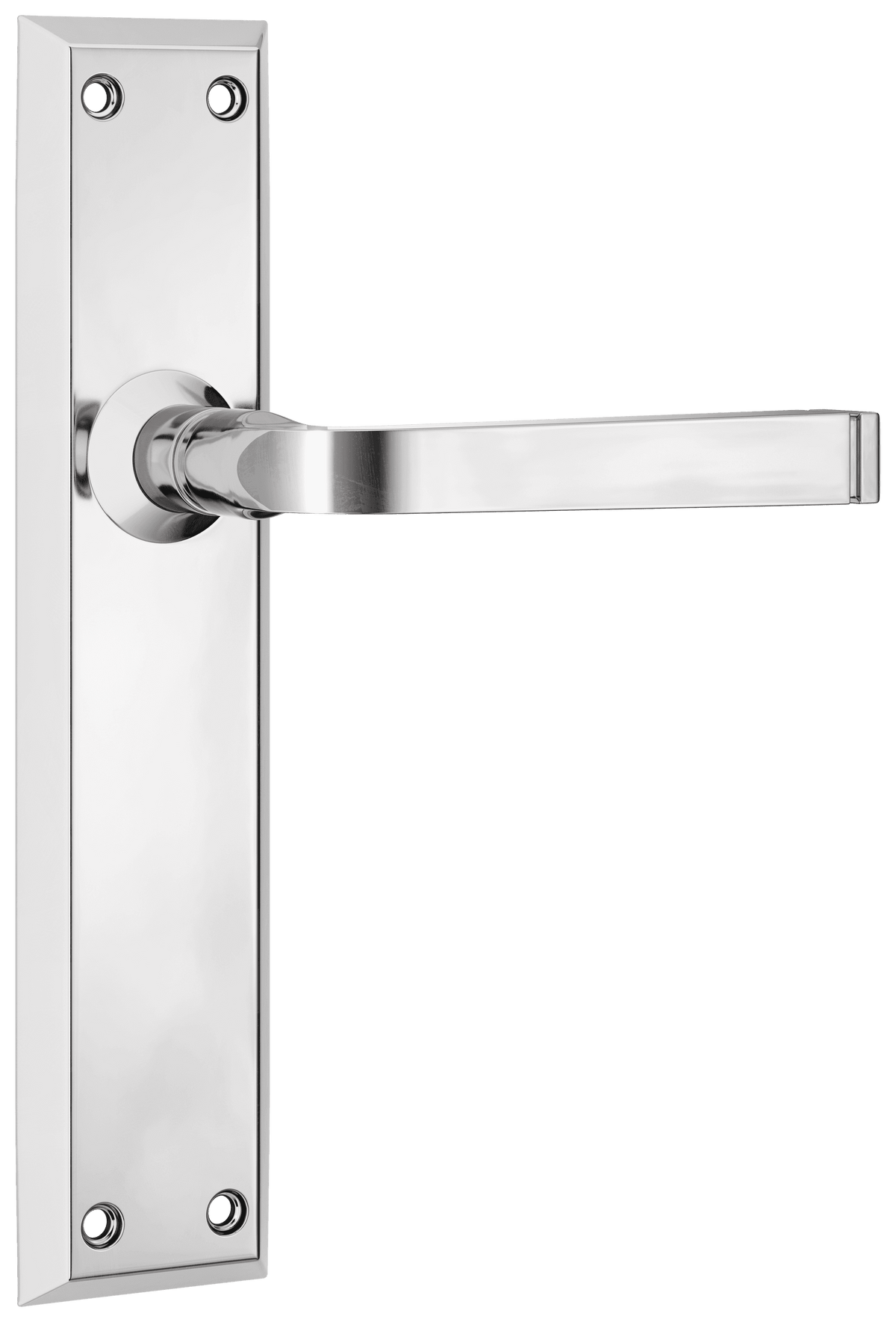 Tradco Menton Lever Long Backplate Door Handle - Chrome Plated - Passage (0684)