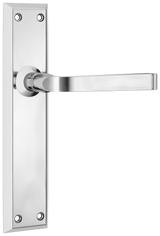 Tradco Menton Lever Long Backplate Door Handle - Chrome Plated - Passage (0684)