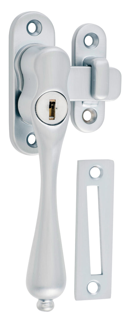 Tradco Casement Fastener Locking Teardrop - Left Hand - Satin Chrome (1778)
