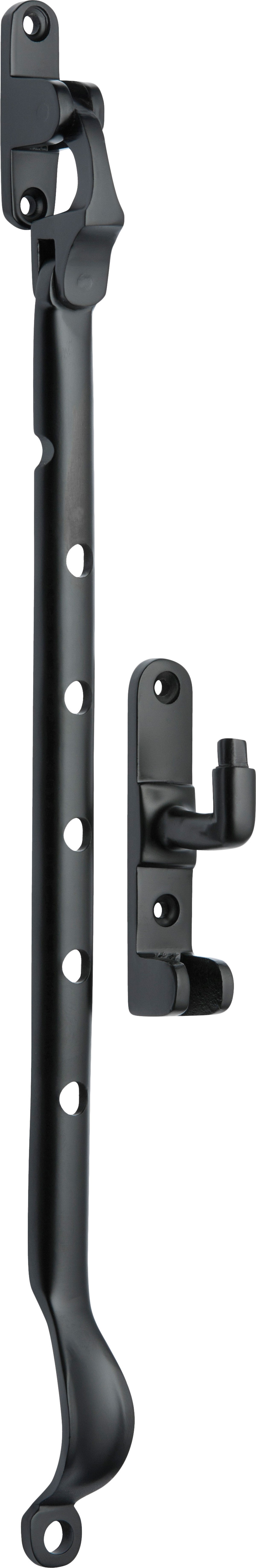 Tradco Casement Stay Sidemount - 300mm - Matt Black (1905)