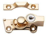 Tradco Sash Fastener Locking Wide Base Zinc Alloy - H30mm · 64mm - Electroplated Brass (20310)