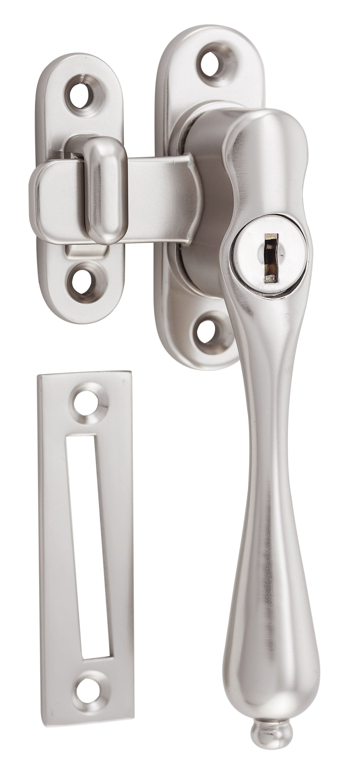 Tradco Casement Fastener Locking Teardrop - Right Hand - Satin Nickel (9805)