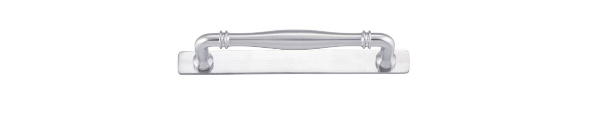Iver Sarlat Cabinet Pull with Backplate - Brushed Chrome - CTC 160mm (21075B)