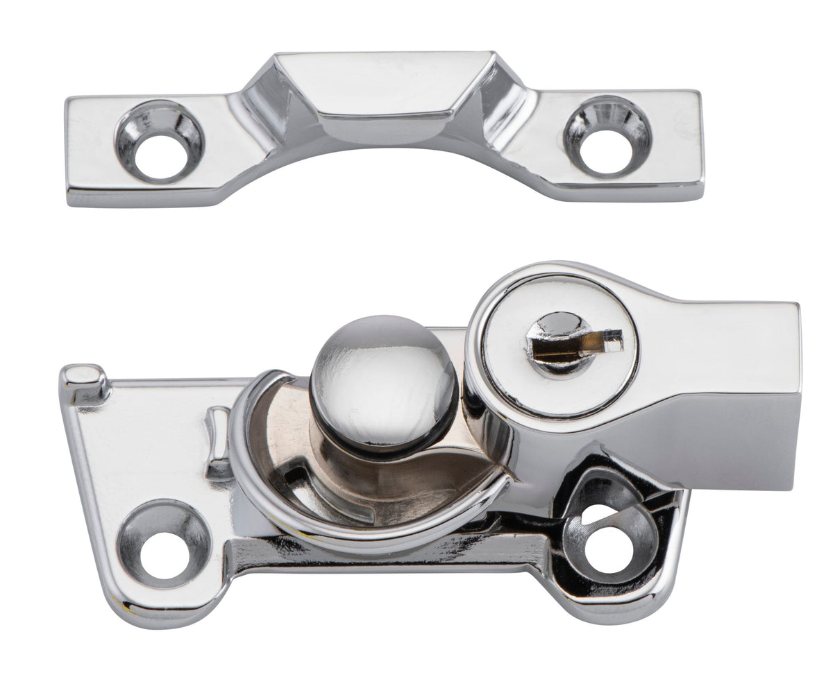 Tradco Sash Fastener Locking Wide Base Zinc Alloy - H30mm · 64mm - Chrome Plated (20314)
