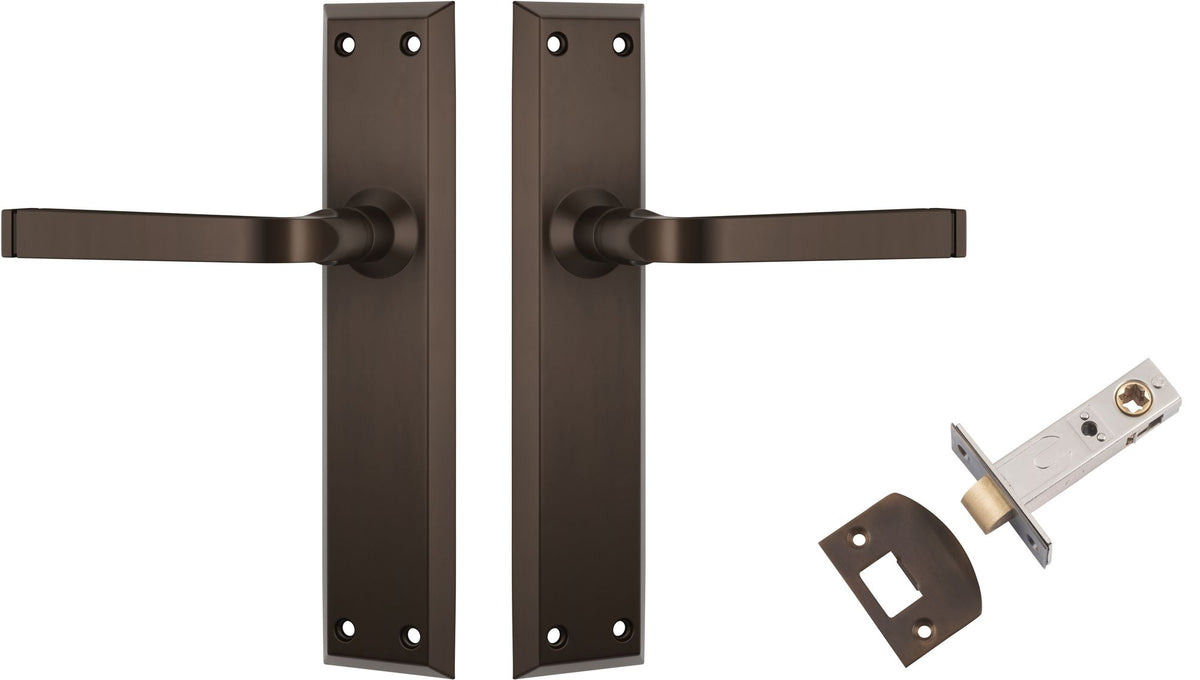 Tradco Menton Lever Long Backplate Door Handle - Satin Brass - 4