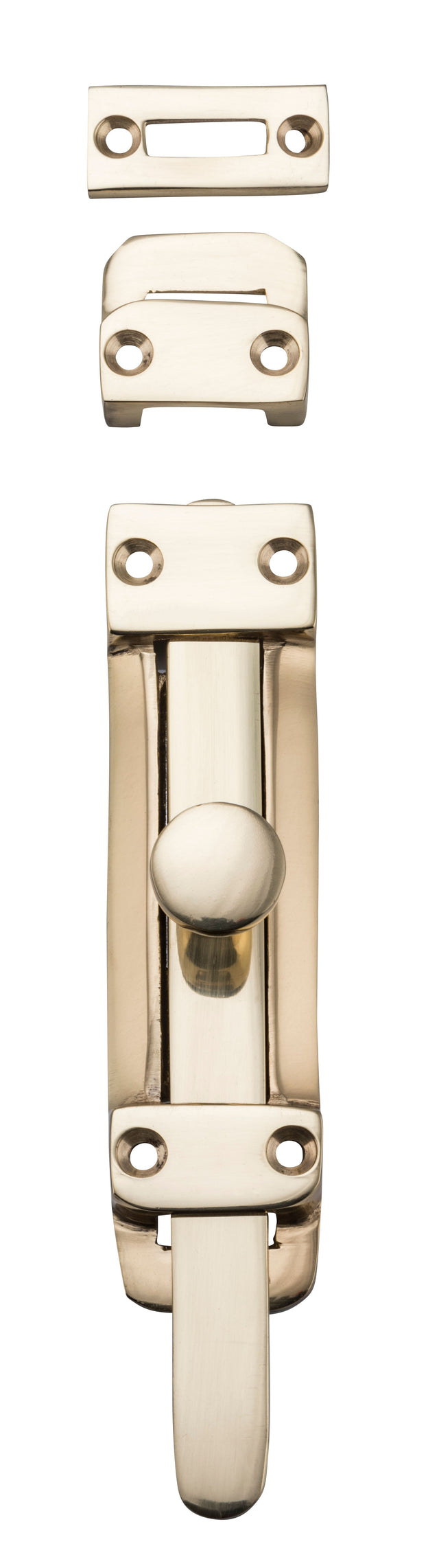 Tradco Tower Bolt - H118mm - Polished Brass (1445)