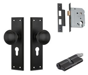 Tradco Milton Knob - Complete Kits - Antique Copper - Entrance Set Locking - Key / Key (0728KENTREURO57KK)
