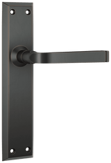 Tradco Menton Lever Long Backplate Door Handle - Antique Copper - Passage (0681)