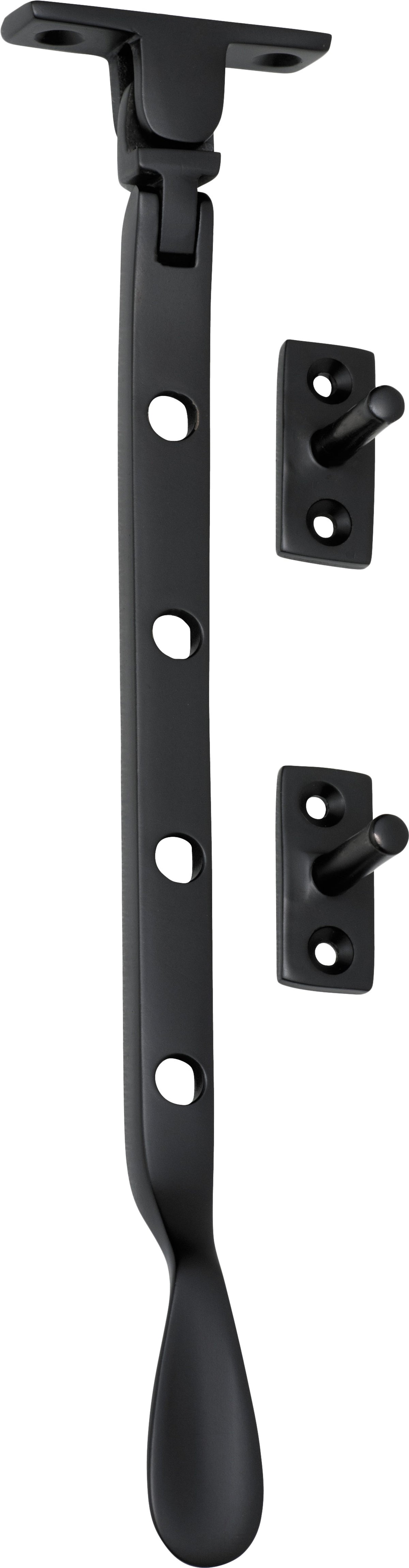 Tradco Casement Stay Base Fix Small - 200mm - Matt Black (1919)