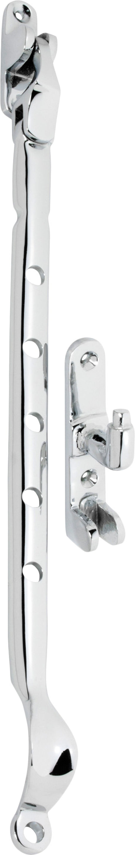 Tradco Casement Stay Sidemount - 300mm - Chrome Plated (1725)