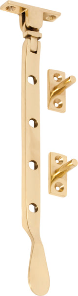 Tradco Casement Stay Base Fix Large - 300mm - Polished Brass - 2