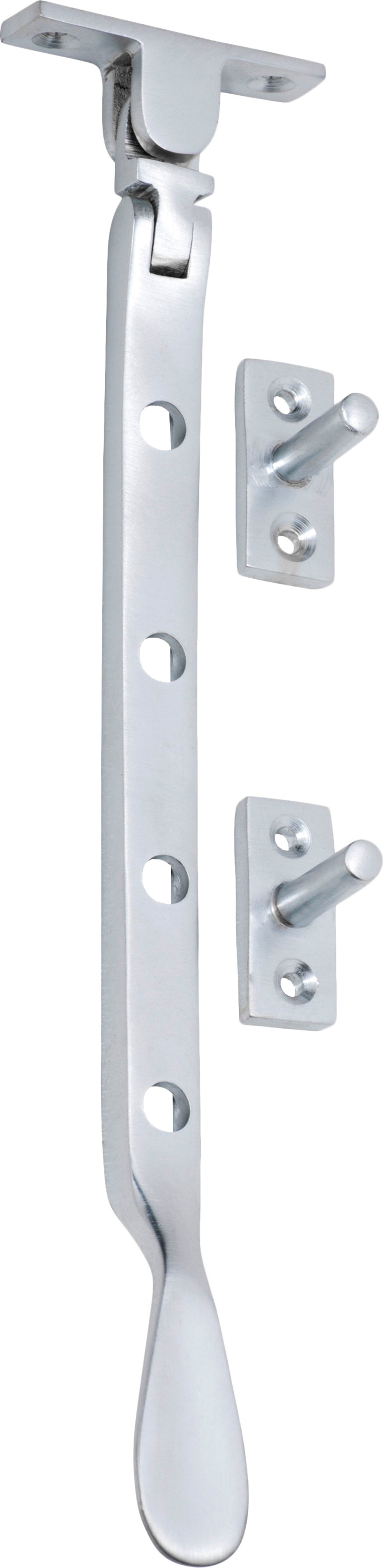 Tradco Casement Stay Base Fix Small - 200mm - Satin Chrome (1719)