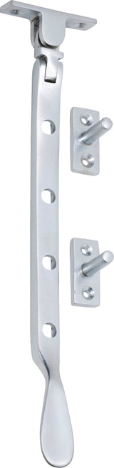 Tradco Casement Stay Base Fix Small - 200mm - Satin Chrome (1719)