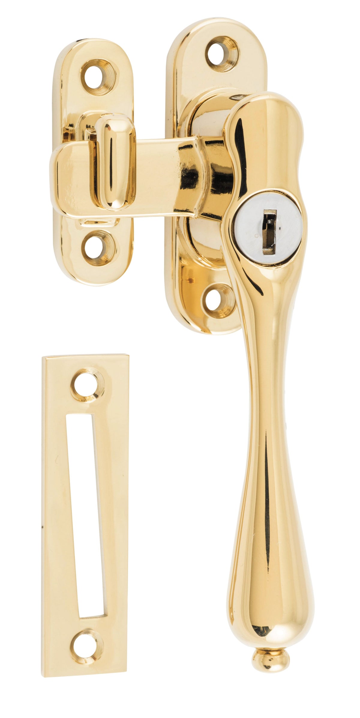 Tradco Casement Fastener Locking Teardrop - Left Hand - Chrome Plated - 2