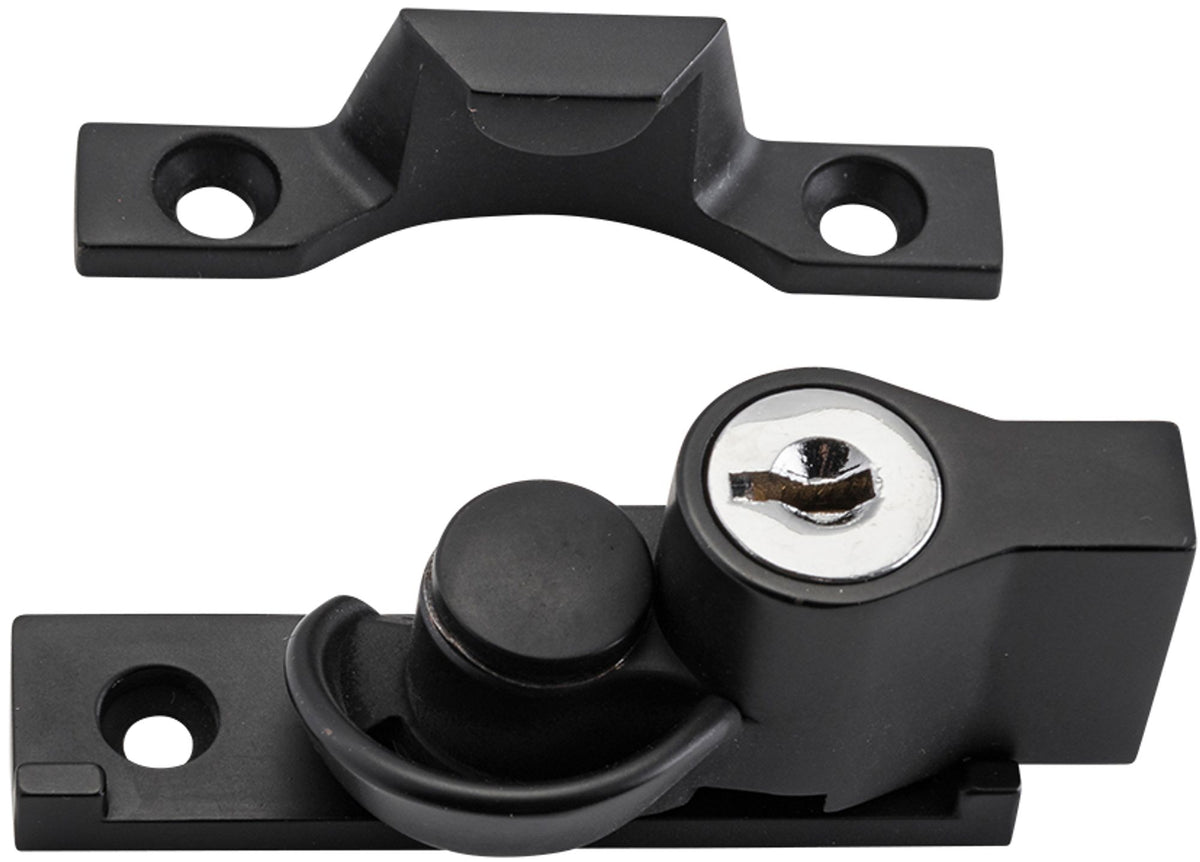 Tradco Sash Fastener Locking Narrow Zinc Alloy - 65mm - Matt Black (9864)