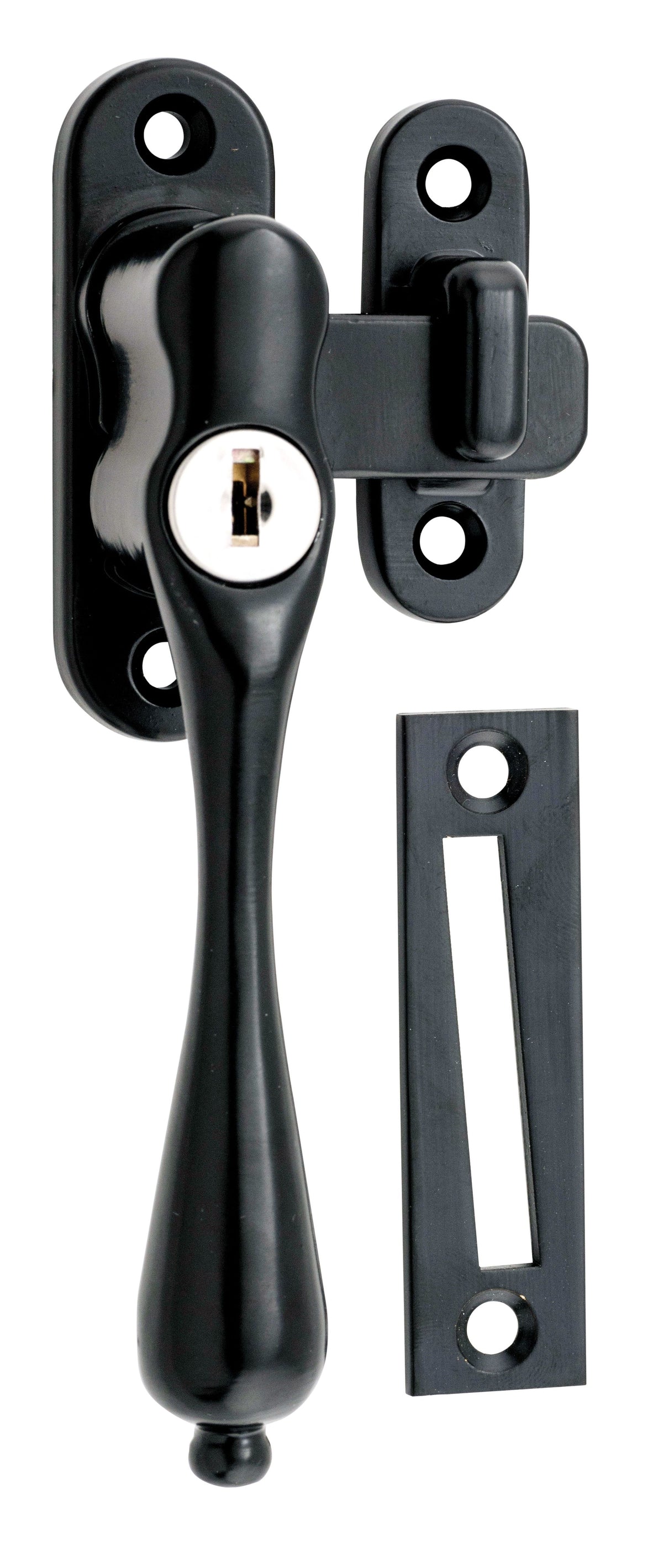 Tradco Casement Fastener Locking Teardrop - Left Hand - Matt Black (9640)