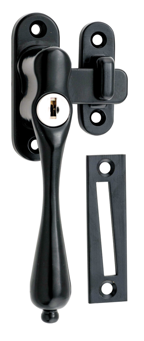 Tradco Casement Fastener Locking Teardrop - Left Hand - Matt Black (9640)