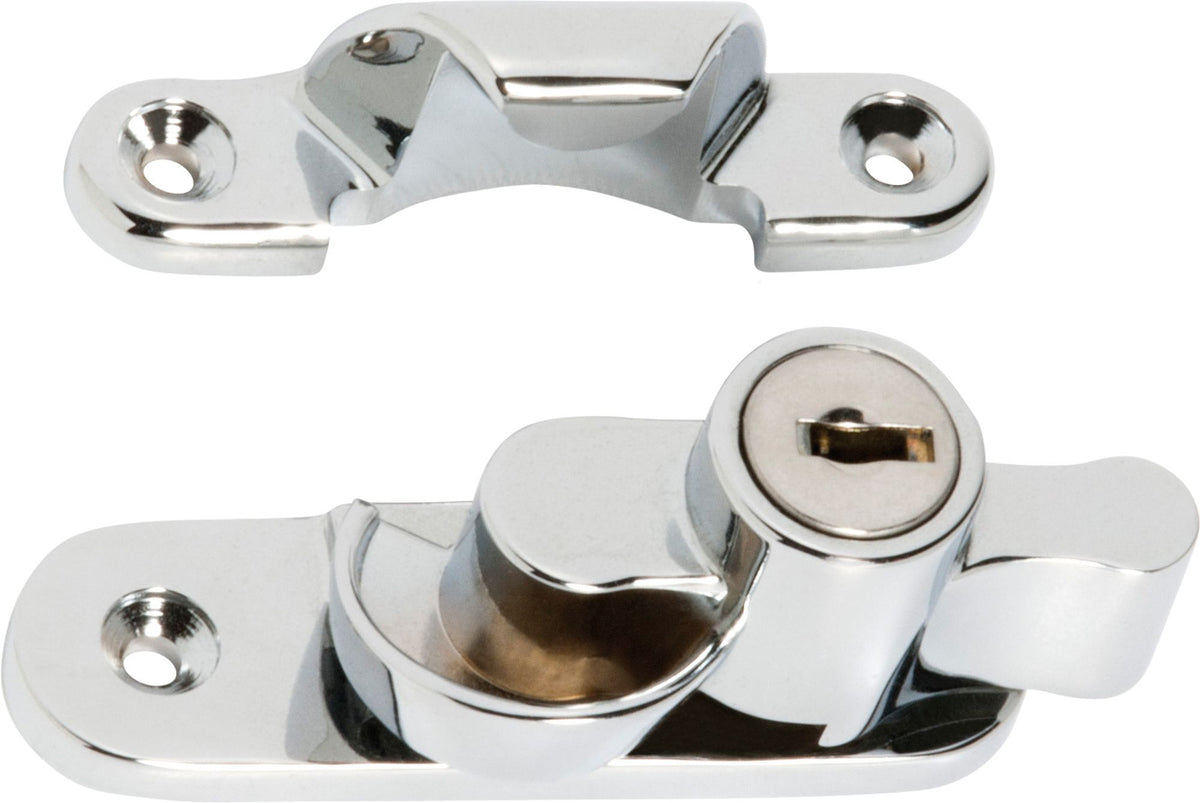 Tradco Sash Fastener Locking Zinc Alloy - 64mm - Chrome Plated (1608)