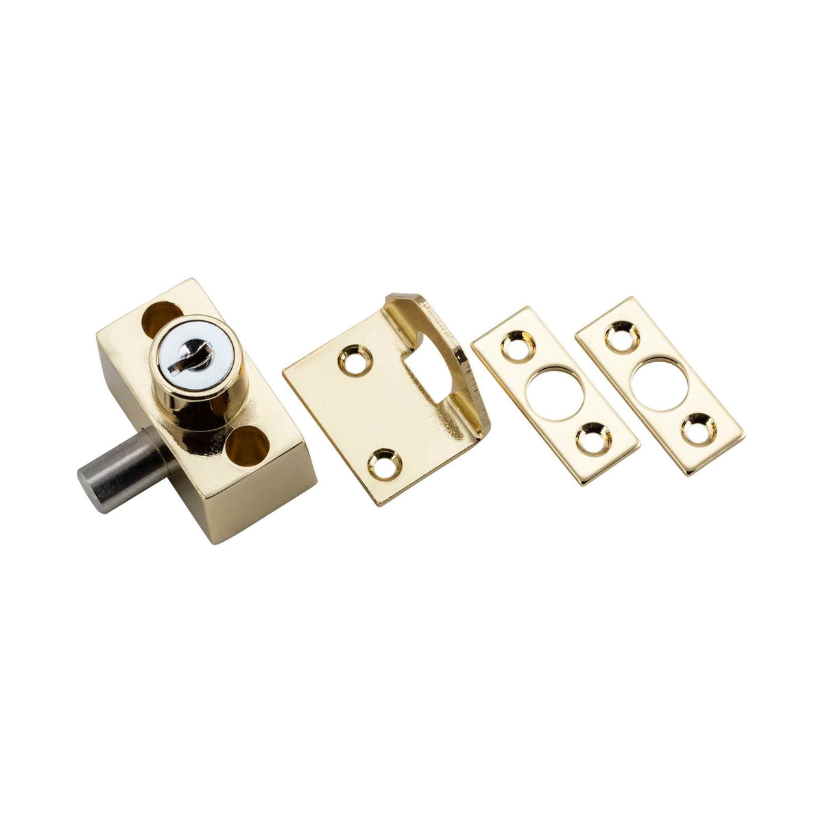 Tradco Sash / Sliding Window Lock Zinc Alloy - H41mm · 43mm - Electroplated Brass (20300)