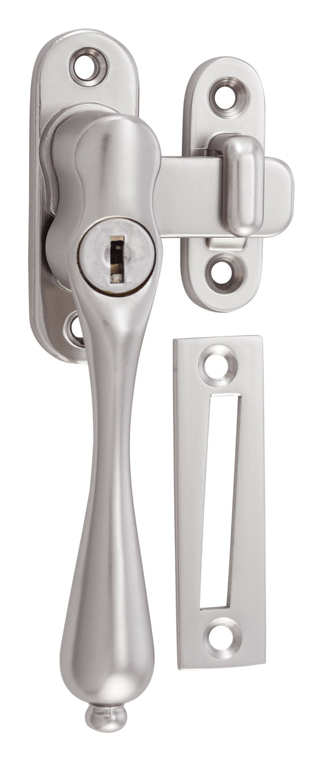 Tradco Casement Fastener Locking Teardrop - Left Hand - Satin Nickel (9804)