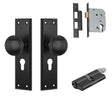 Tradco Milton Knob - Complete Kits - Matt Black - Entrance Set Locking - Key / Key (6450KENTREURO57KK)