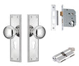 Tradco Milton Knob - Complete Kits - Chrome Plated - Entrance Set Locking - Key / Key (0732KENTREURO57KK)