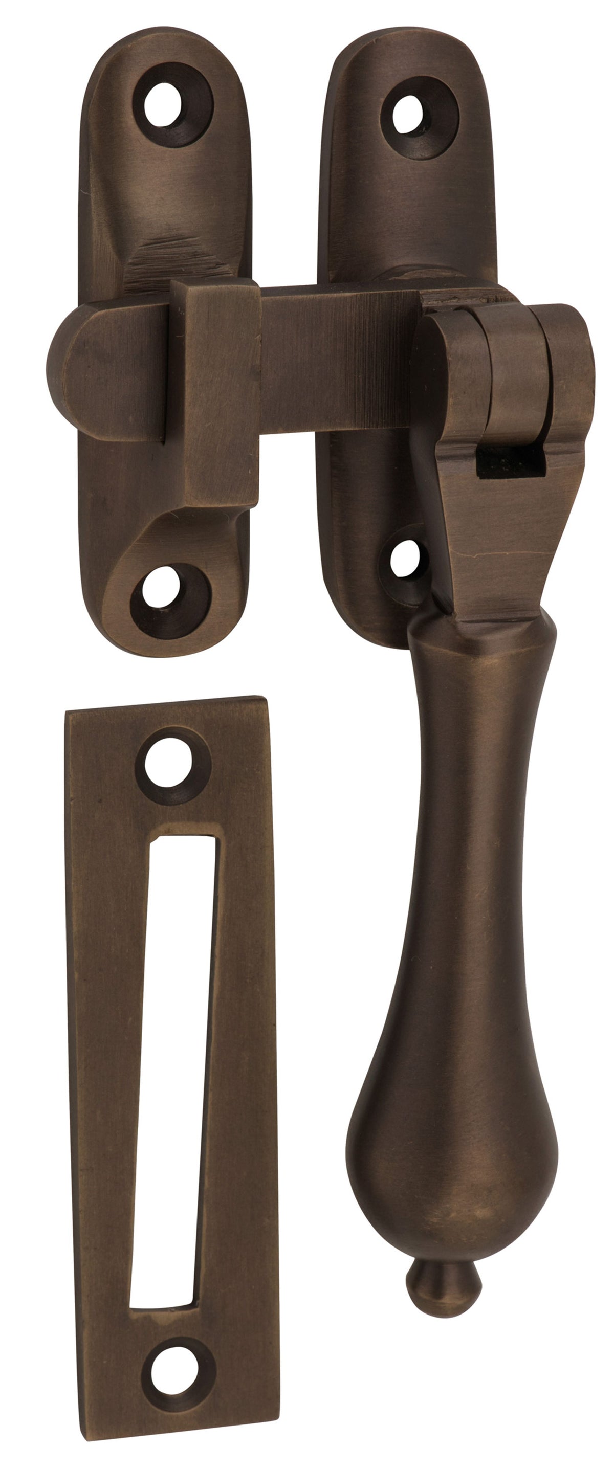 Tradco Casement Fastener Teardrop Long Throw - Antique Brass (2311)