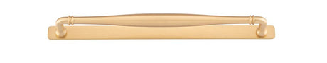 Iver Sarlat Cabinet Pull with Backplate - Brushed Brass - CTC 320mm (21096B)