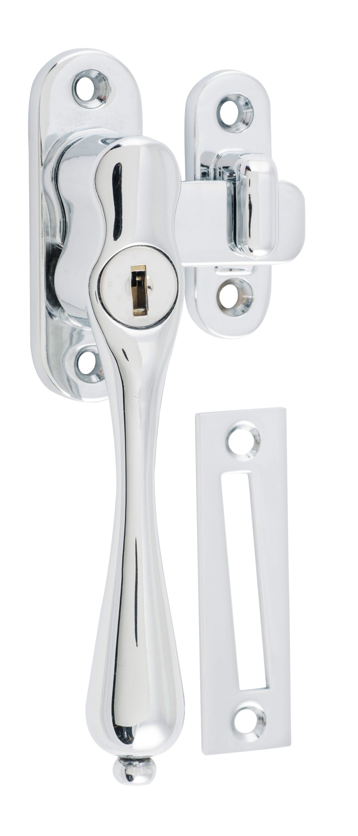 Tradco Casement Fastener Locking Teardrop - Left Hand - Chrome Plated (1776)