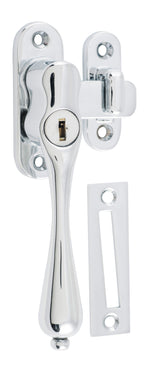 Tradco Casement Fastener Locking Teardrop - Left Hand - Chrome Plated (1776)