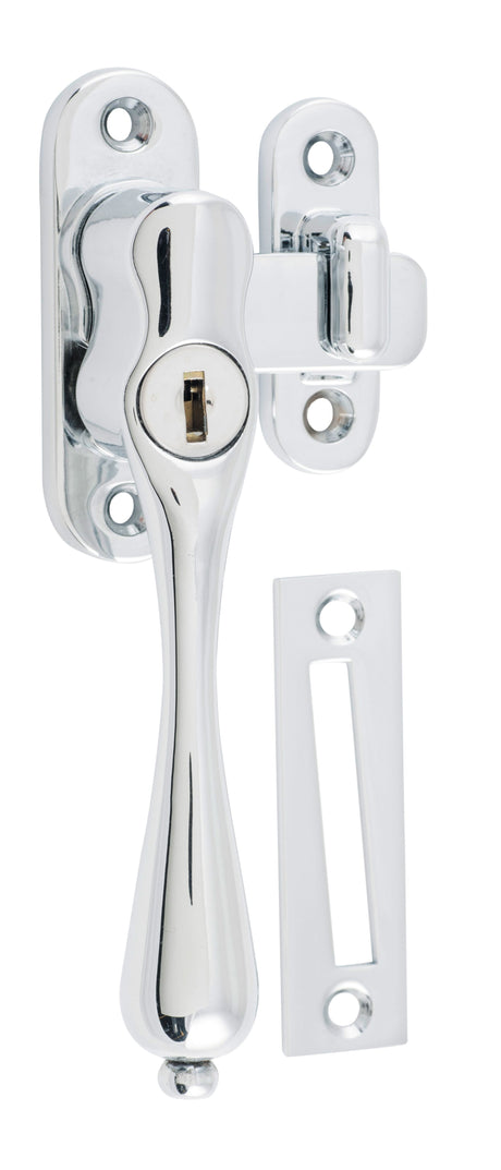 Tradco Casement Fastener Locking Teardrop - Left Hand - Chrome Plated (1776)