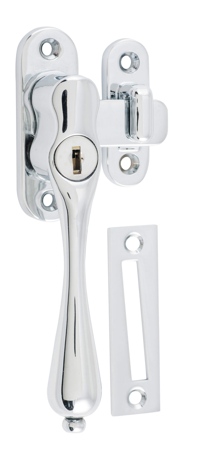 Tradco Casement Fastener Locking Teardrop - Left Hand - Chrome Plated (1776)