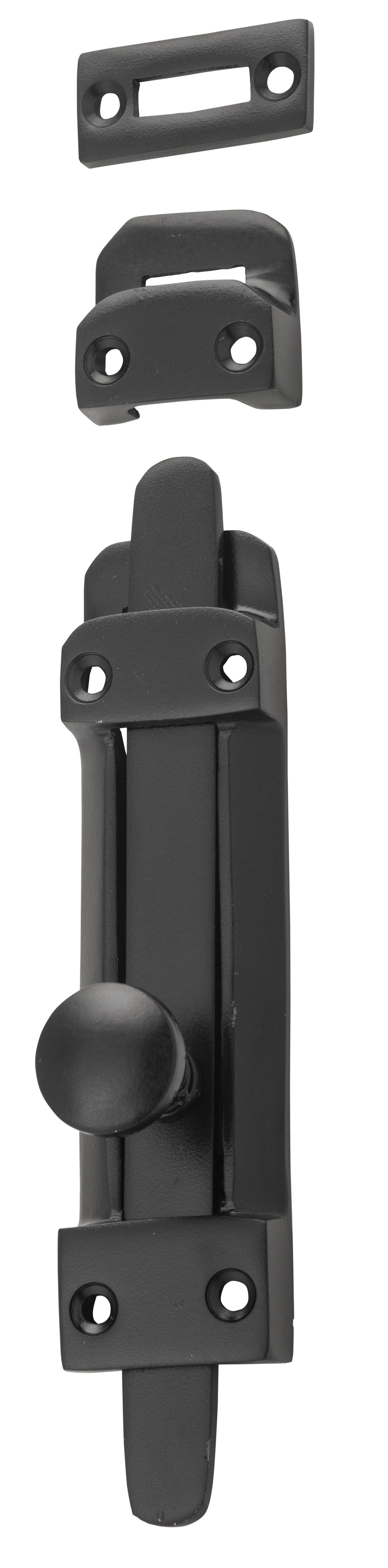 Tradco Tower Bolt - H118mm - Matt Black (9666)