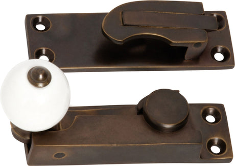 Tradco Sash Fastener Porcelain Ball - 73mm - Antique Brass (2301)
