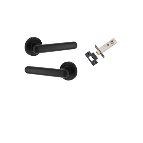 Iver Puerto Round Rose Lever Set - Complete Kits - Matt Black - Passage Set - Complete (24003KPASS60)