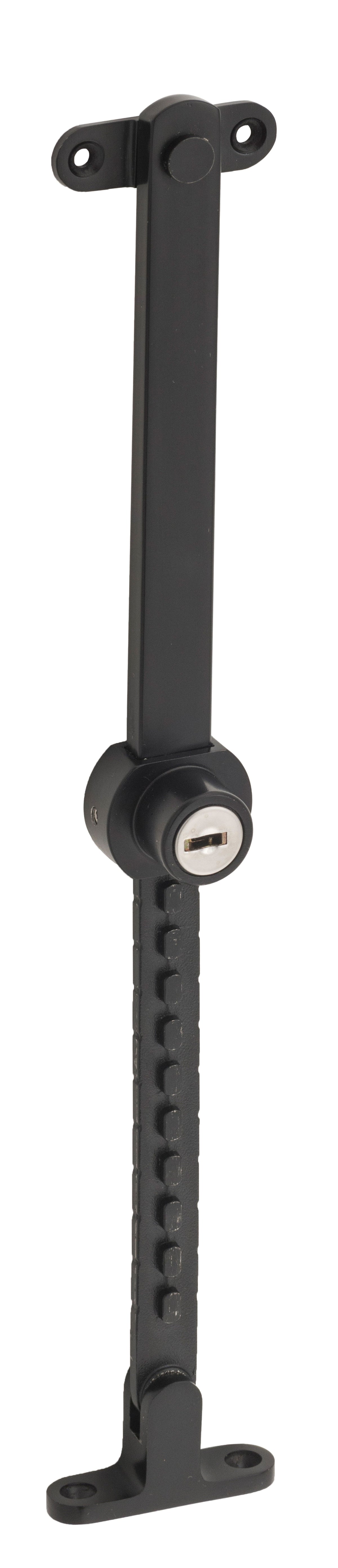 Tradco Casement Stay Stainless Steel Telescopic Locking - 200-295mm - Matt Black (9639)