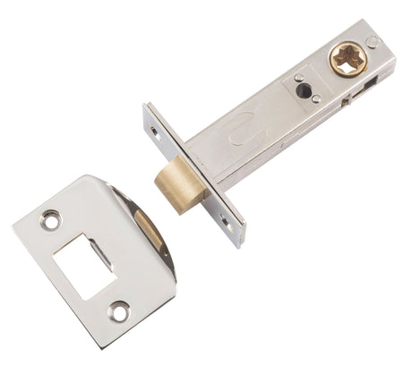 Tradco Split Cam Hard Sprung Tubular Latch - Polished Nickel - 70mm (21536)