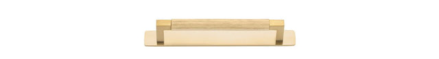 Iver Brunswick Cabinet Pull with Backplate - Brushed Gold PVD - CTC 160mm (22110B)