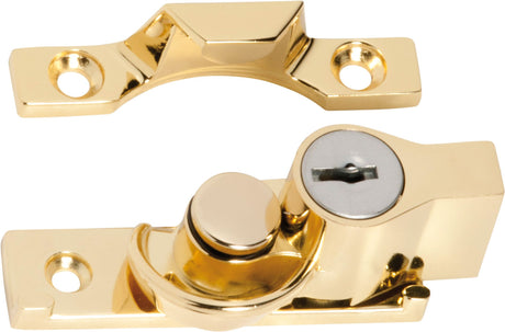 Tradco Sash Fastener Locking Narrow Zinc Alloy - 65mm - Electroplated Brass (1603)