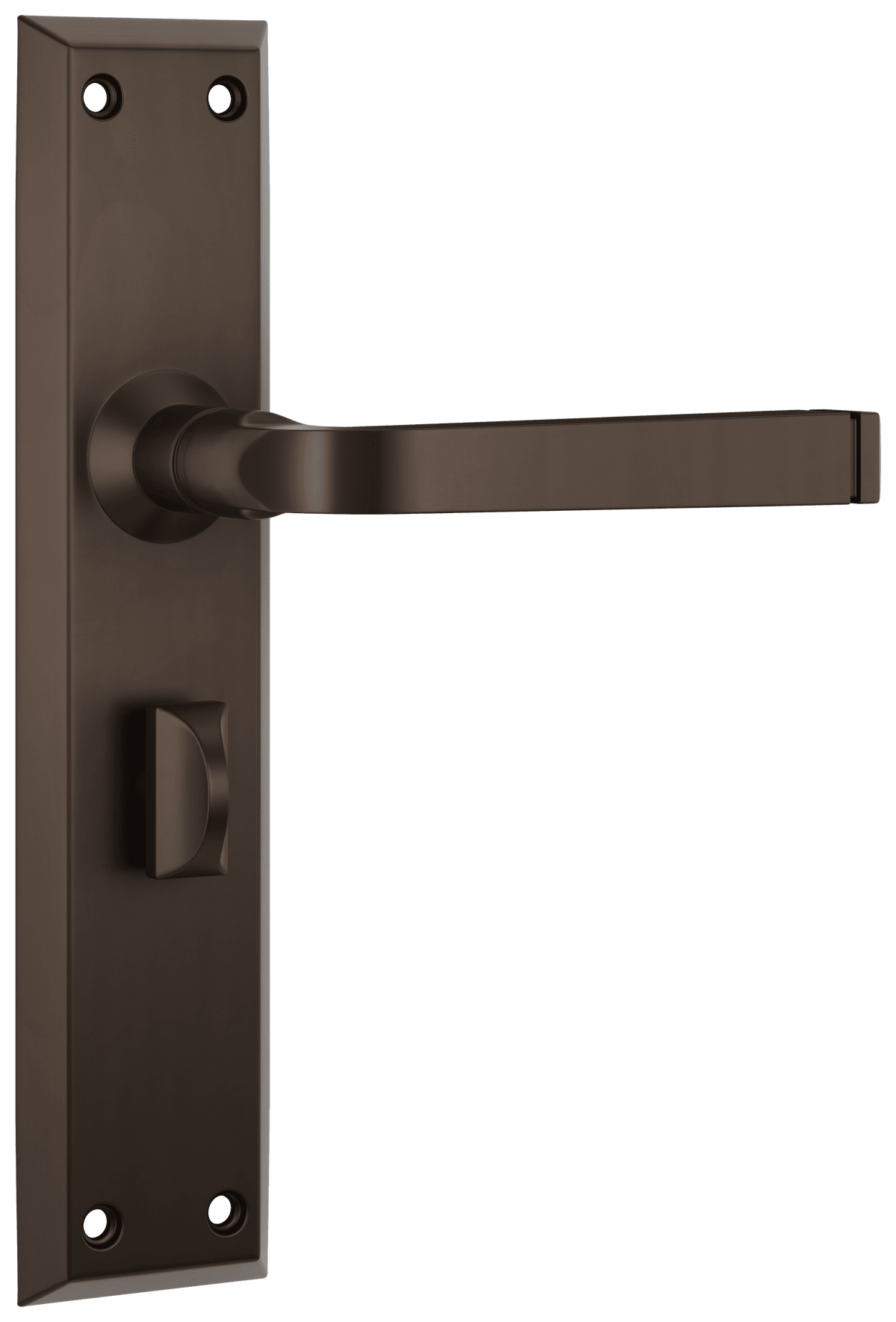 Tradco Menton Lever Long Backplate Door Handle - Antique Brass - Privacy (0678P)