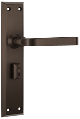 Tradco Menton Lever Long Backplate Door Handle - Antique Brass - Privacy (0678P)