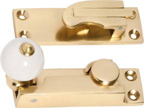 Tradco Sash Fastener Porcelain Ball - 73mm - Polished Brass (1604)