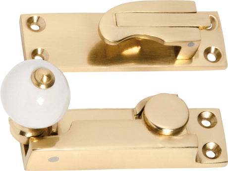 Tradco Sash Fastener Porcelain Ball - 73mm - Polished Brass (1604)